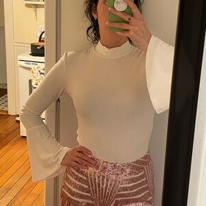 White Bell Sleeve bodysuit